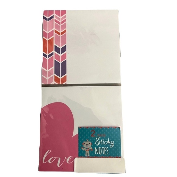 Valentines Stationery List Pad Sticky Note Heart Herringbone Planner Accessories - Picture 3 of 3